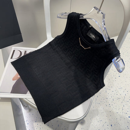 CAMISOLE 627710 IN BLACK COTTON RIBBED KNIT