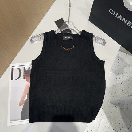 CAMISOLE 627710 IN BLACK COTTON RIBBED KNIT