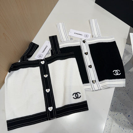 CAMISOLE 629205 IN BLACK AND WHITE WOOL