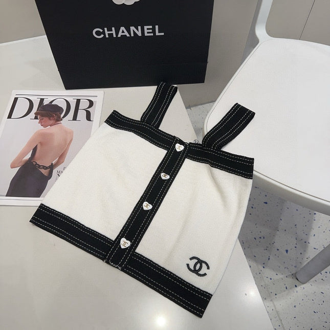 CAMISOLE 629205 IN BLACK AND WHITE WOOL