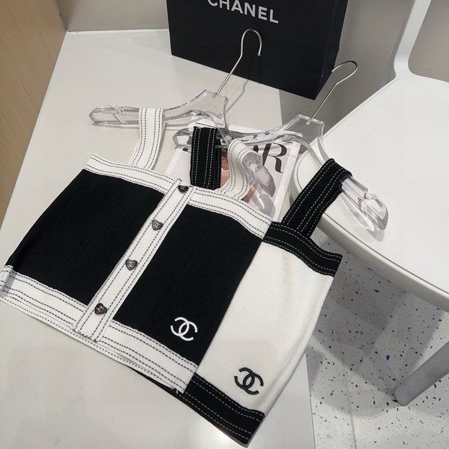 CAMISOLE 629205 IN BLACK AND WHITE WOOL