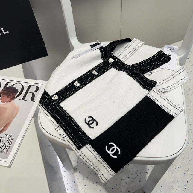 CAMISOLE 629205 IN BLACK AND WHITE WOOL