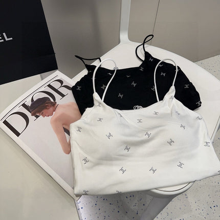 CAMI TOP 639174 IN WHITE COTTON RIBBED KNIT