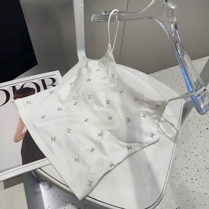 CAMI TOP 639174 IN WHITE COTTON RIBBED KNIT