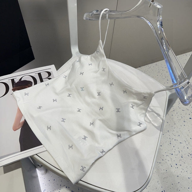 CAMI TOP 639174 IN WHITE COTTON RIBBED KNIT