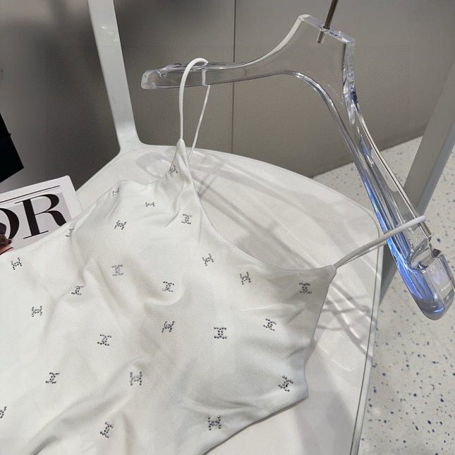 CAMI TOP 639174 IN WHITE COTTON RIBBED KNIT