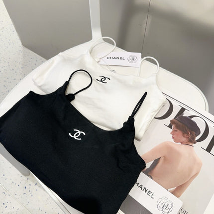 CAMI TOP 640620 IN BLACK COTTON RIBBED KNIT