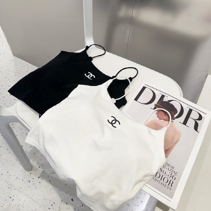 CAMI TOP 640621 IN WHITE COTTON RIBBED KNIT