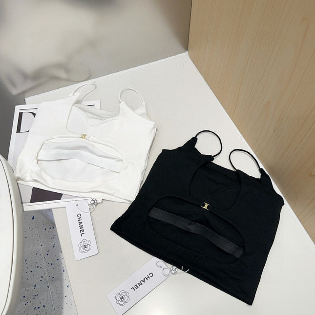 CAMI TOP 640621 IN WHITE COTTON RIBBED KNIT