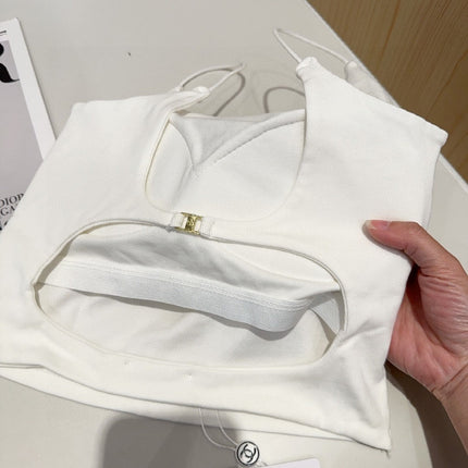 CAMI TOP 640621 IN WHITE COTTON RIBBED KNIT