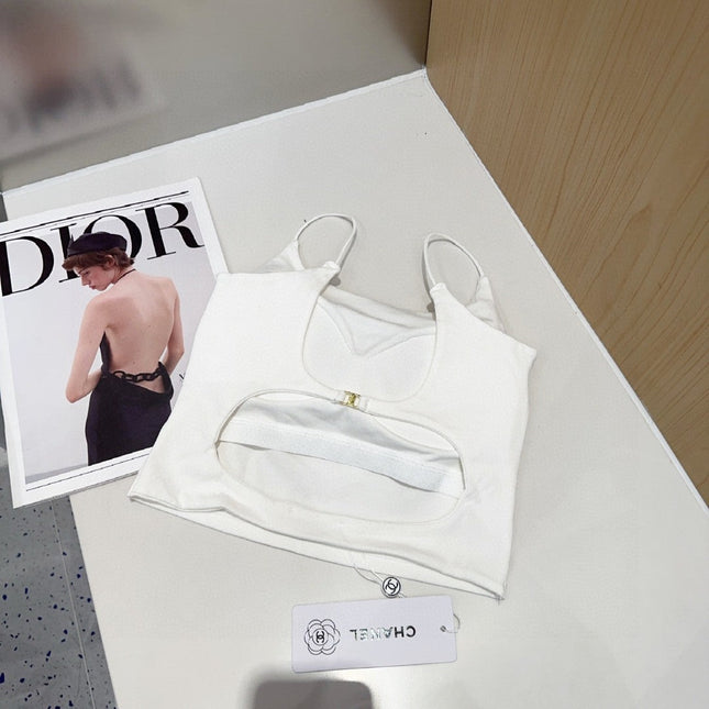 CAMI TOP 640621 IN WHITE COTTON RIBBED KNIT