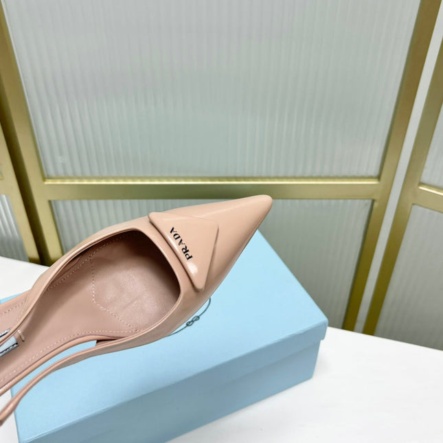PRA PATENT LEATHER SLINGBACK PUMPS 75 PINK NUDE