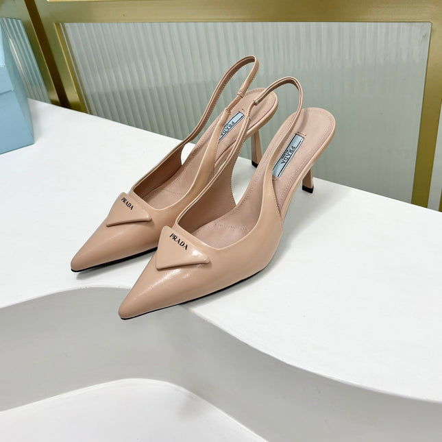 PRA PATENT LEATHER SLINGBACK PUMPS 75 PINK NUDE