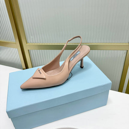 PRA PATENT LEATHER SLINGBACK PUMPS 75 PINK NUDE