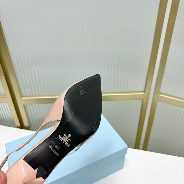 PRA PATENT LEATHER SLINGBACK PUMPS 75 PINK NUDE