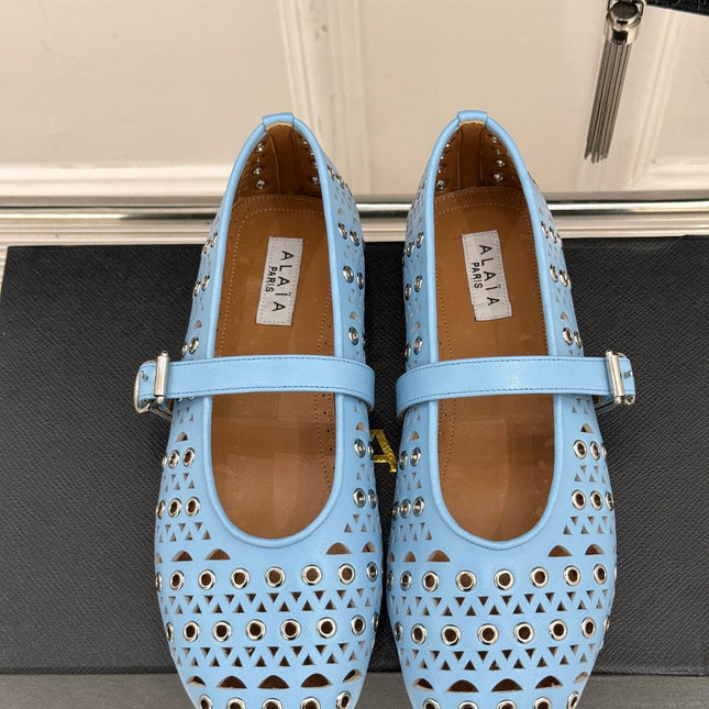 MARY JANE IN LIGHT BLUE CALFSKIN