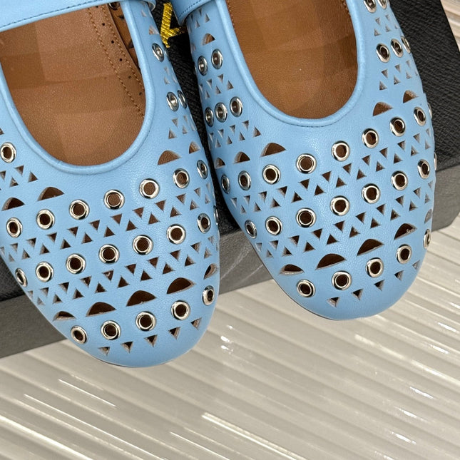 MARY JANE IN LIGHT BLUE CALFSKIN