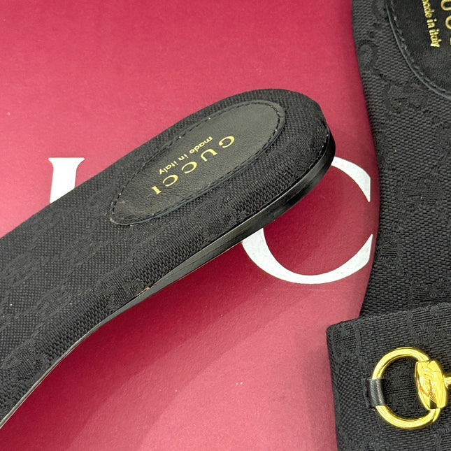 SLIDE SANDALS IN BLACK FABRIC EMBOSSED LOGO