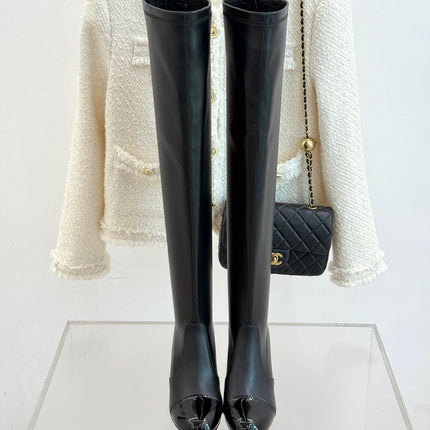 CC HIGH BOOTS IN BLACK CALFSKIN