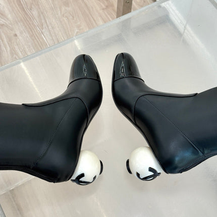 CC HIGH BOOTS IN BLACK CALFSKIN