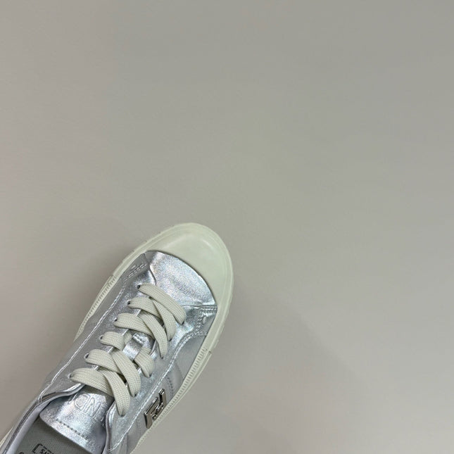 FF TRAINER SNEAKER IN SILVER MIX WHITE CALFSKIN