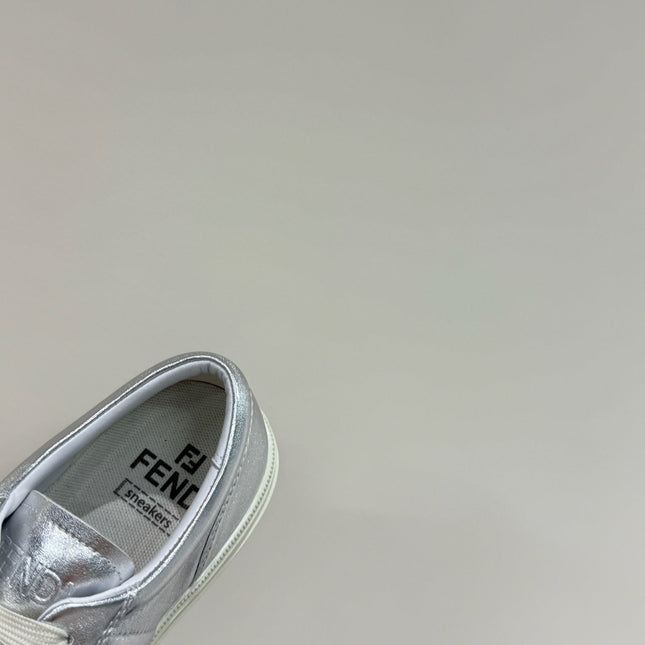 FF TRAINER SNEAKER IN SILVER MIX WHITE CALFSKIN