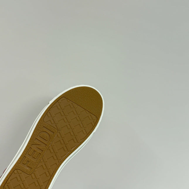 FF TRAINER SNEAKER IN SILVER MIX WHITE CALFSKIN