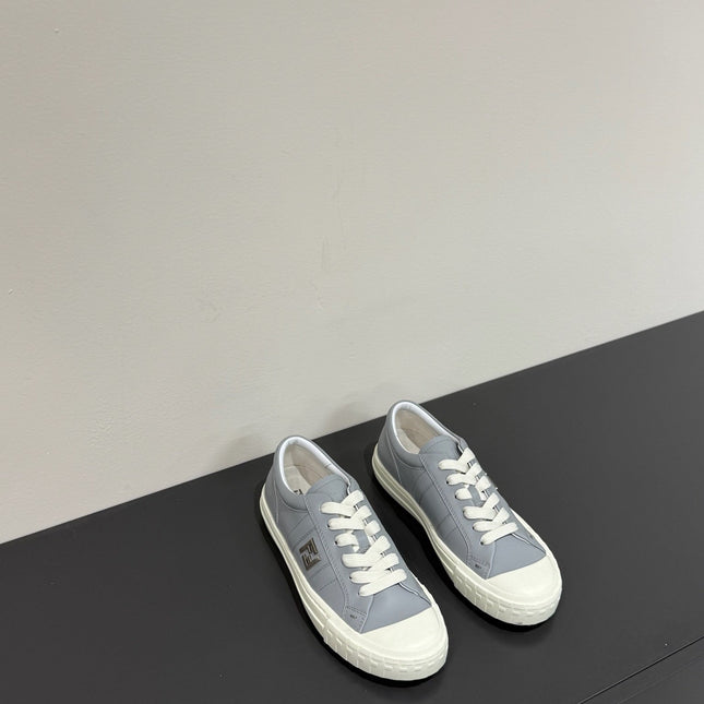 FF TRAINER SNEAKER IN DOLPHIN GRAY MIX WHITE CALFSKIN