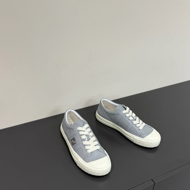 FF TRAINER SNEAKER IN DOLPHIN GRAY MIX WHITE CALFSKIN