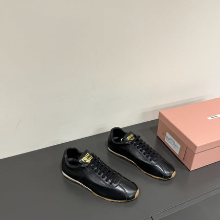 PLUME NAPPA SNEAKERS IN BLACK LAMBSKIN