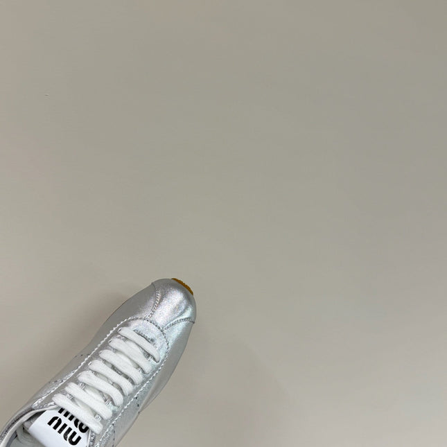 PLUME NAPPA SNEAKERS IN SILVER LAMBSKIN