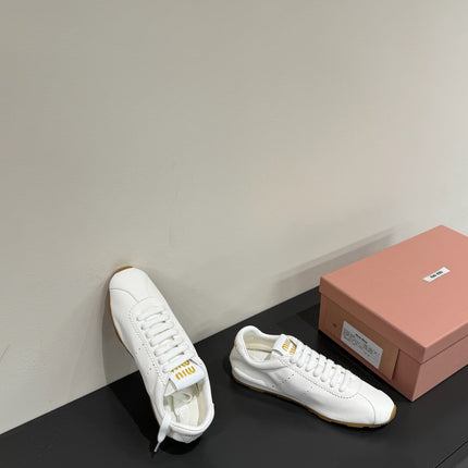 PLUME NAPPA SNEAKERS IN WHITE LAMBSKIN