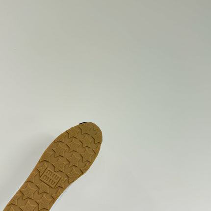 PLUME SNEAKERS IN WHITE NAPPA LAMBSKIN AND NAVY SUEDE