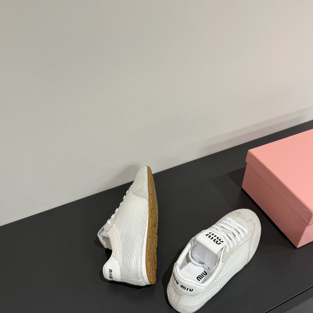 RETRO SNEAKERS IN BEIGE MESH AND SUEDE