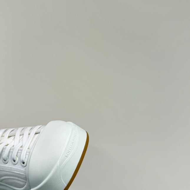 VULCAN PLATFORM SNEAKER IN WHITE CANVAS AND LAMBSKIN