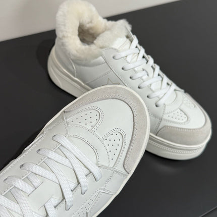 STAR SNEAKER WHITE CALFSKIN AND SUEDE CALFSKIN WITH SHEARLING LINING