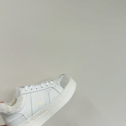 STAR SNEAKER WHITE CALFSKIN AND SUEDE CALFSKIN WITH SHEARLING LINING