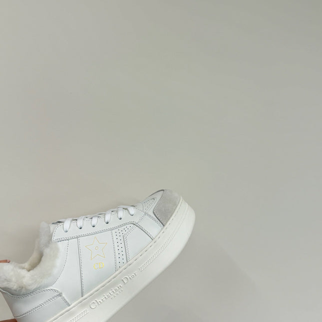 STAR SNEAKER WHITE CALFSKIN AND SUEDE CALFSKIN WITH SHEARLING LINING