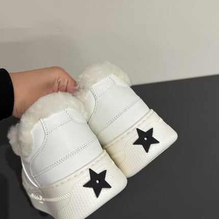 STAR SNEAKER WHITE CALFSKIN AND SUEDE CALFSKIN WITH SHEARLING LINING