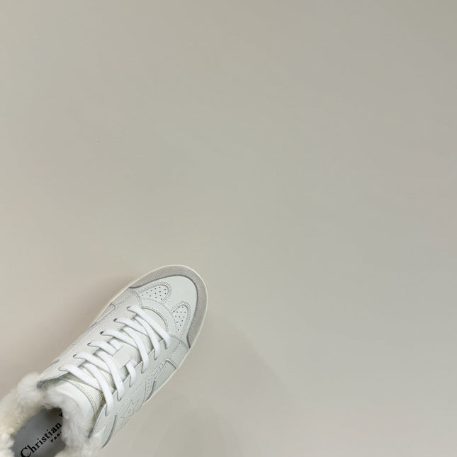 STAR SNEAKER WHITE CALFSKIN AND SUEDE CALFSKIN WITH SHEARLING LINING