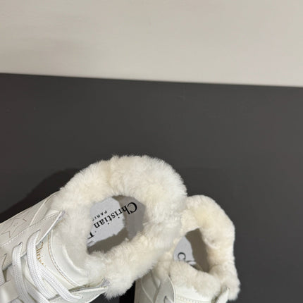 STAR SNEAKER WHITE CALFSKIN AND SUEDE CALFSKIN WITH SHEARLING LINING