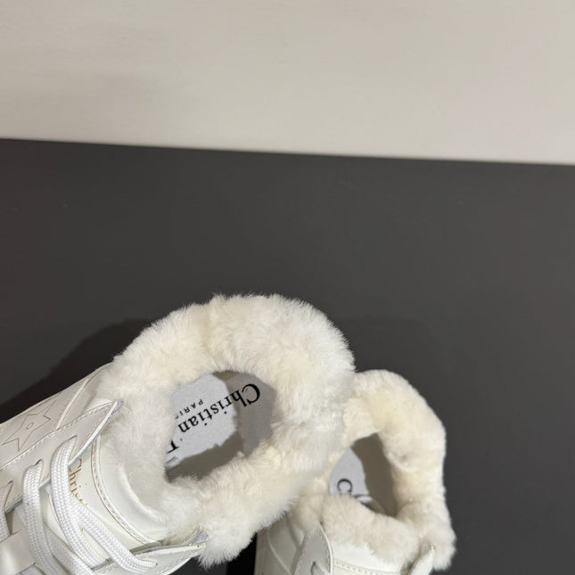 STAR SNEAKER WHITE CALFSKIN AND SUEDE CALFSKIN WITH SHEARLING LINING