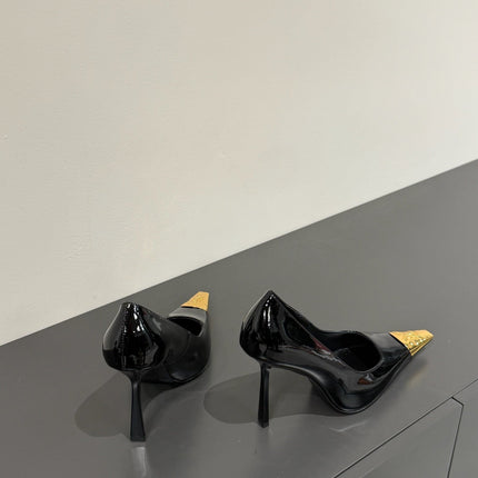 JEANNE HIGH PUMPS IN BLACK PATENT CALFSKIN