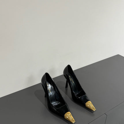 JEANNE HIGH PUMPS IN BLACK PATENT CALFSKIN
