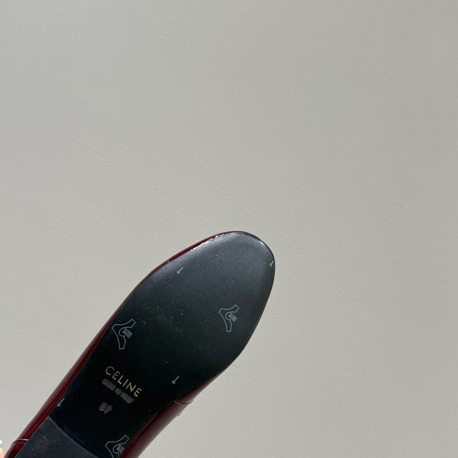 TRIOMPHE LOAFERS IN MAROON RED PATENT CALFSKIN