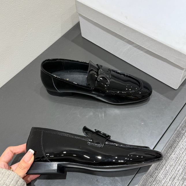 TRIOMPHE LOAFERS IN BLACK PATENT CALFSKIN