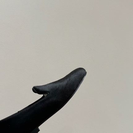 FURRY LOAFERS IN BLACK CALF HAIR