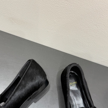 FURRY LOAFERS IN BLACK CALF HAIR
