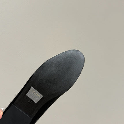 FURRY LOAFERS IN BLACK CALF HAIR