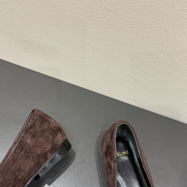 LOAFERS IN CHOCOLATE BROWN SUEDE EMBROIDERED LOGO